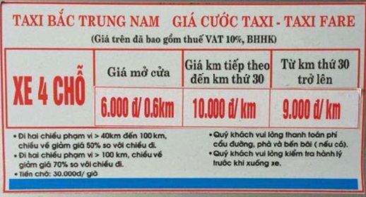 gia-cuoc-taxi-bac-trung-nam